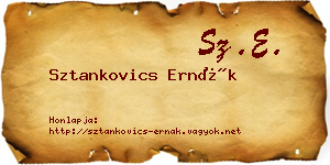 Sztankovics Ernák névjegykártya